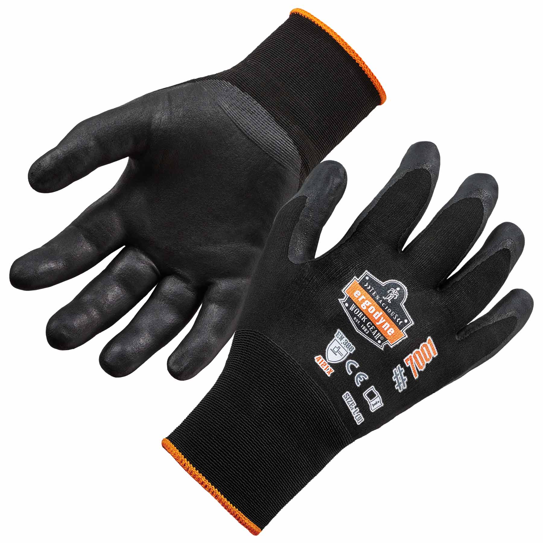 Ergodyne 17955 7001 XL Black Nitrile-Coated Gloves - DSX - Moutools