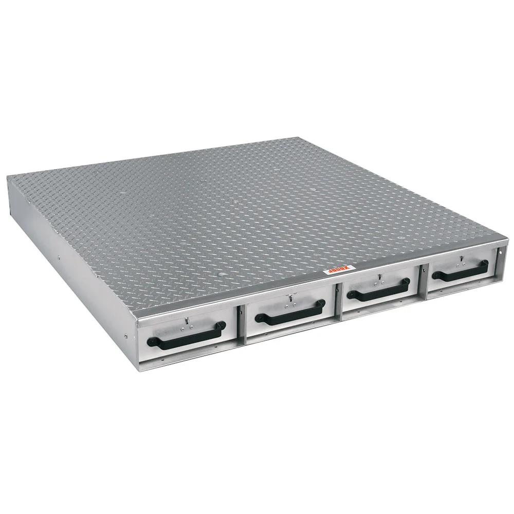 Crescent Jobox 1404980 4 Drawer Long Floor Heavy-Duty Aluminum Drawer Storage - Moutools