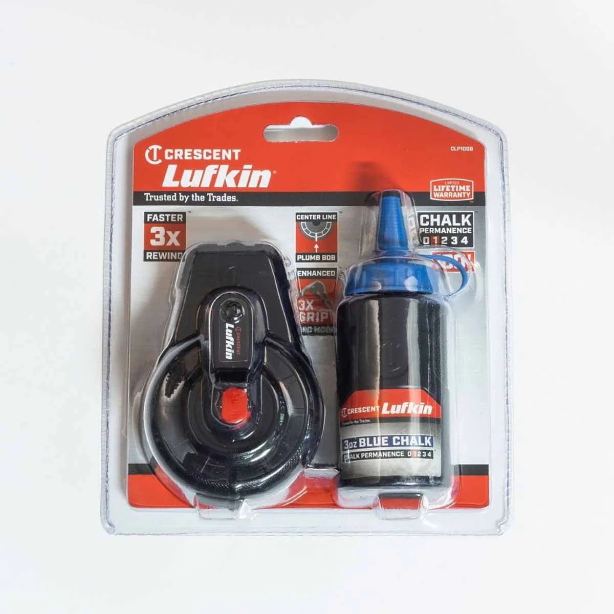 Crescent Lufkin CLP100B 100' Chalk & Reel with Blue Chalk - Moutools