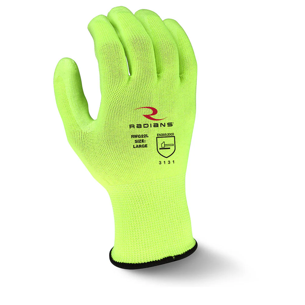 Radians RWG22XL 13 Gauge Polyester Shell High Visibility Work Glove - Moutools
