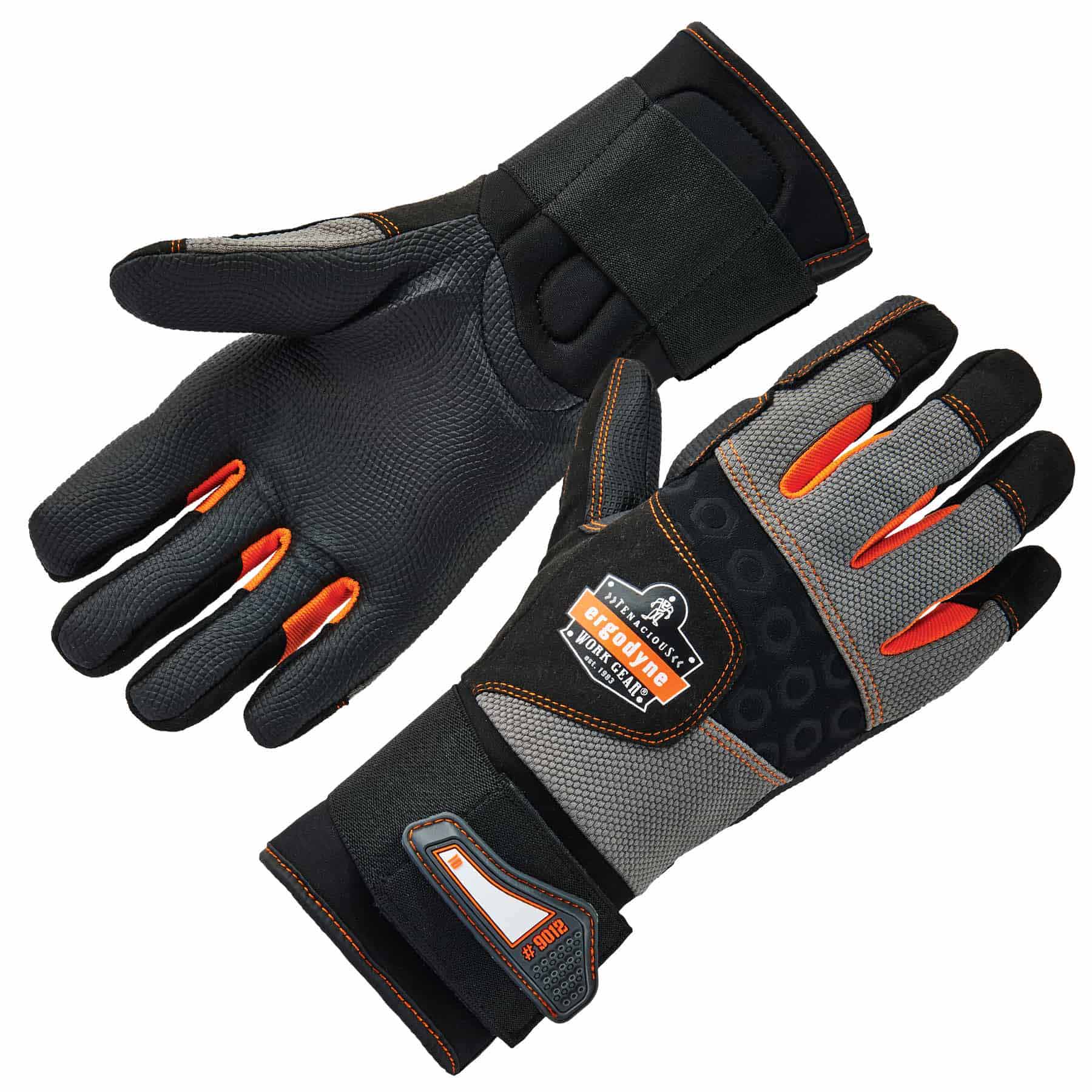 Ergodyne 17734 9012 L Black Certified AV Gloves + Wrist Support - Moutools