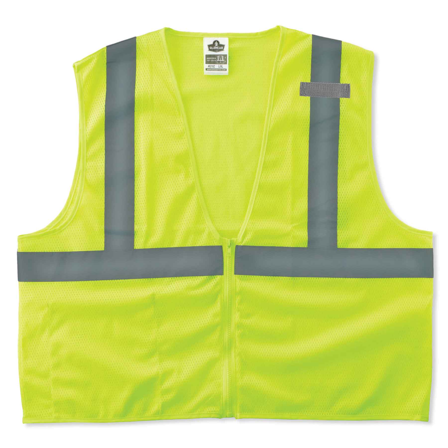 Ergodyne 21055 GloWear 8210Z Type R Class 2 Economy Mesh Vest, Large/XL, HV Lime - Moutools
