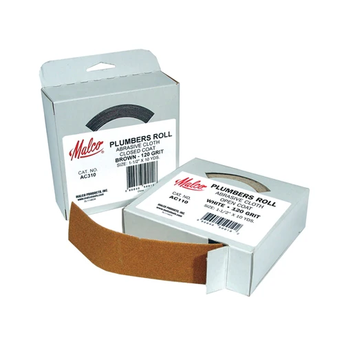 Malco AC310 Brown Abrasive Sand Cloth Plumbers Roll, 1-1/2