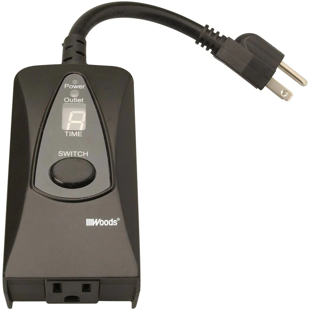 Woods 50013 50013WD Outdoor 24-Hour Digital Photocell Timer with Light Sensor, Plug-In - Moutools