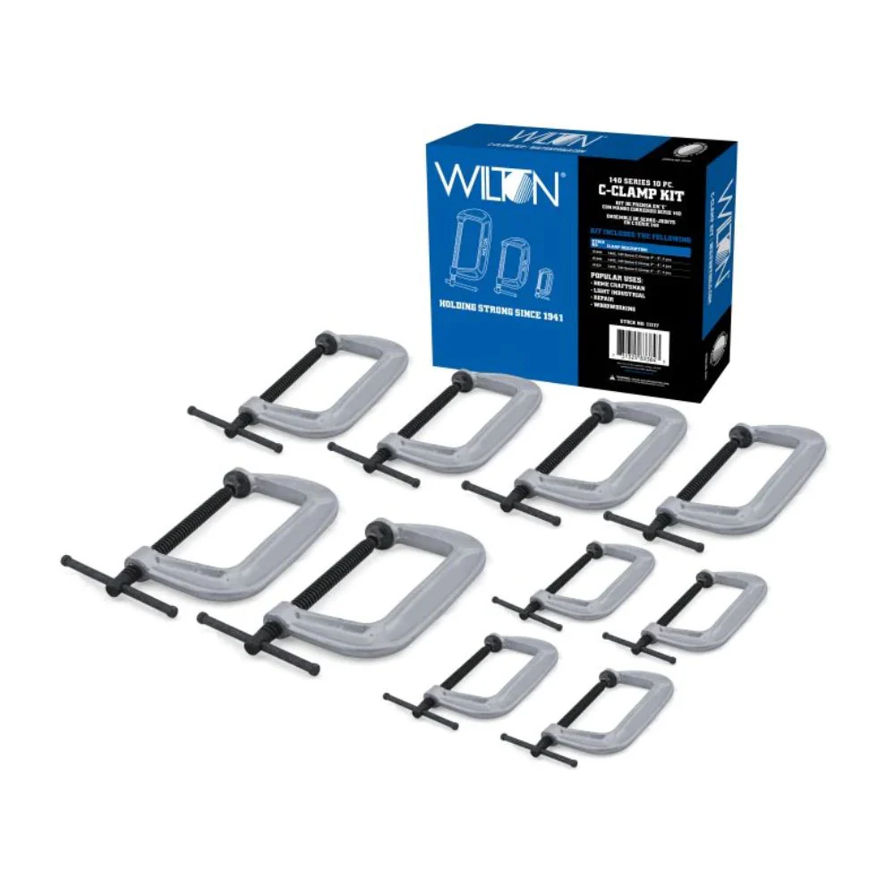 Wilton WL9-11117 10-Piece 140 Series C-Clamp Kit - Moutools