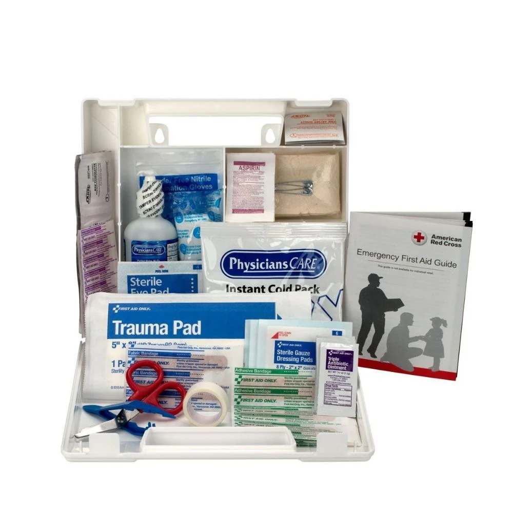 First Aid Only 223-U/FAO 25 Person First Aid Kit, Plastic Case with Dividers - Moutools