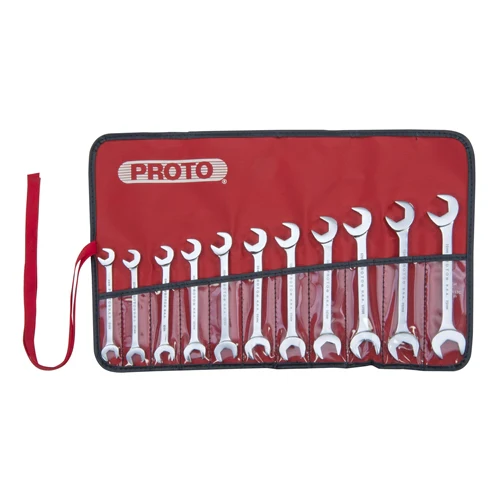 Proto J3100M Full Polish Finish 11-Piece Insulated Metric Open End Angle Wrench Set - Moutools