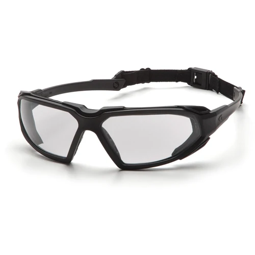 Pyramex SBB5010DT Highlander Clear Anti-Fog Lens Safety Glasses with Black Frame - Moutools