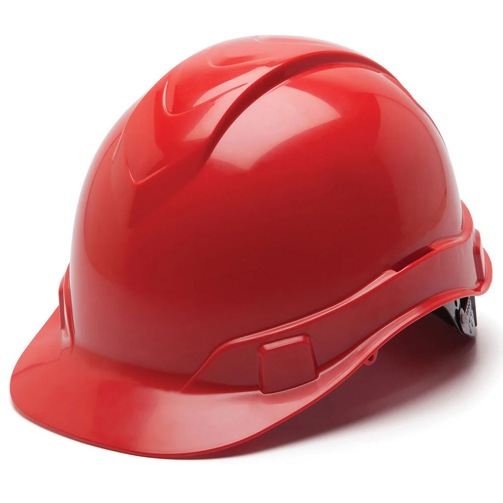 Pyramex HP46120 Ridgeline Hard Hat, Red Cap Style 6 Pt Ratchet Suspension - Moutools