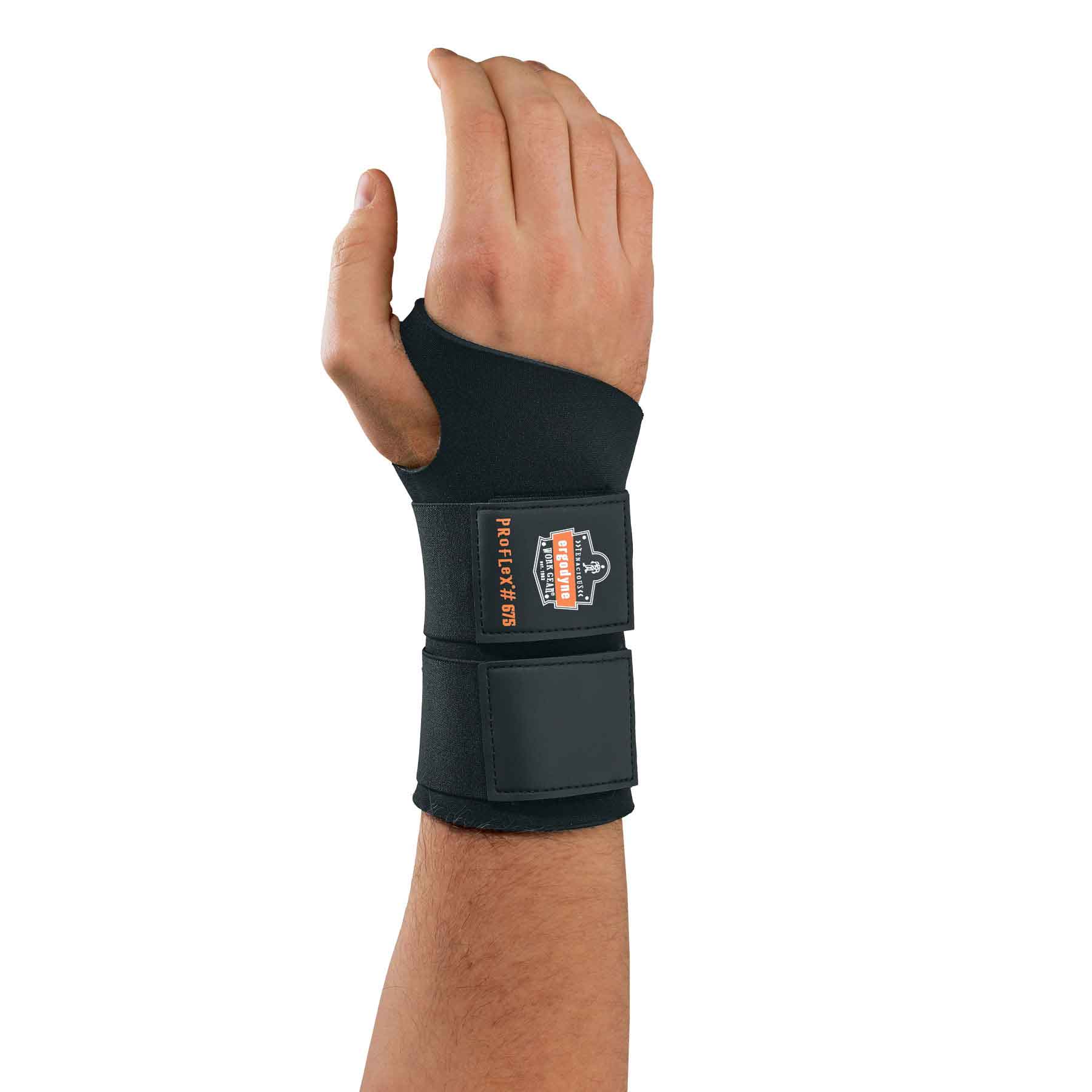 Ergodyne 16623 ProFlex 675 Ambidextrous Double Strap Wrist Support, Medium, Black - Moutools