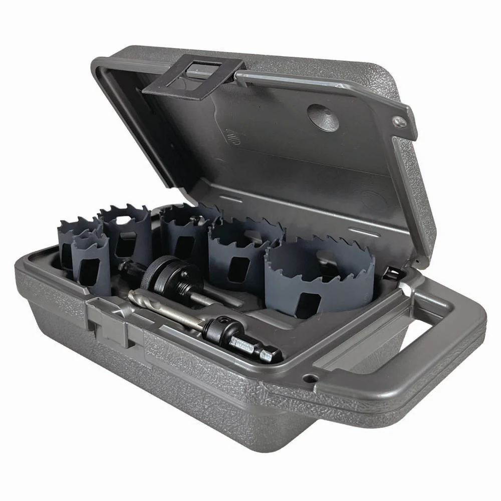 MK Morse MHSTK02E 8 piece, Carbide Tipped Hole Saw, Electricians Kit - Moutools