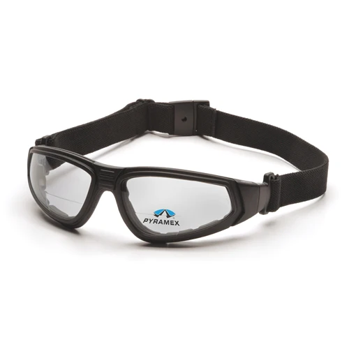 Pyramex GB4010STR15 XSG Readers Clear +1.5 H2X Anti-Fog Reader Lens with Black Strap/Temples Safety Goggles - Moutools