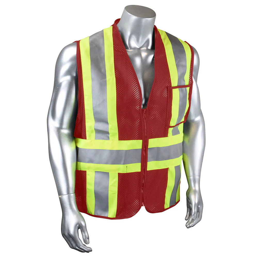 Radwear USA CSV22-01Z1-L Vest, Type O Class 1 Hi Viz Red, L - Moutools