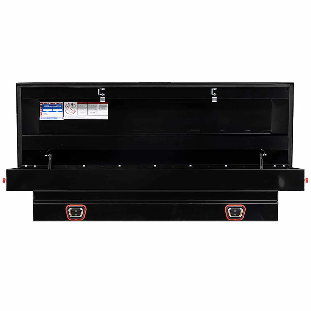 Weather Guard 156-5-03 Model 156-5-03 Saddle Box, Steel, Compact, Gloss Black, 6.1 Cu. Ft. - Moutools