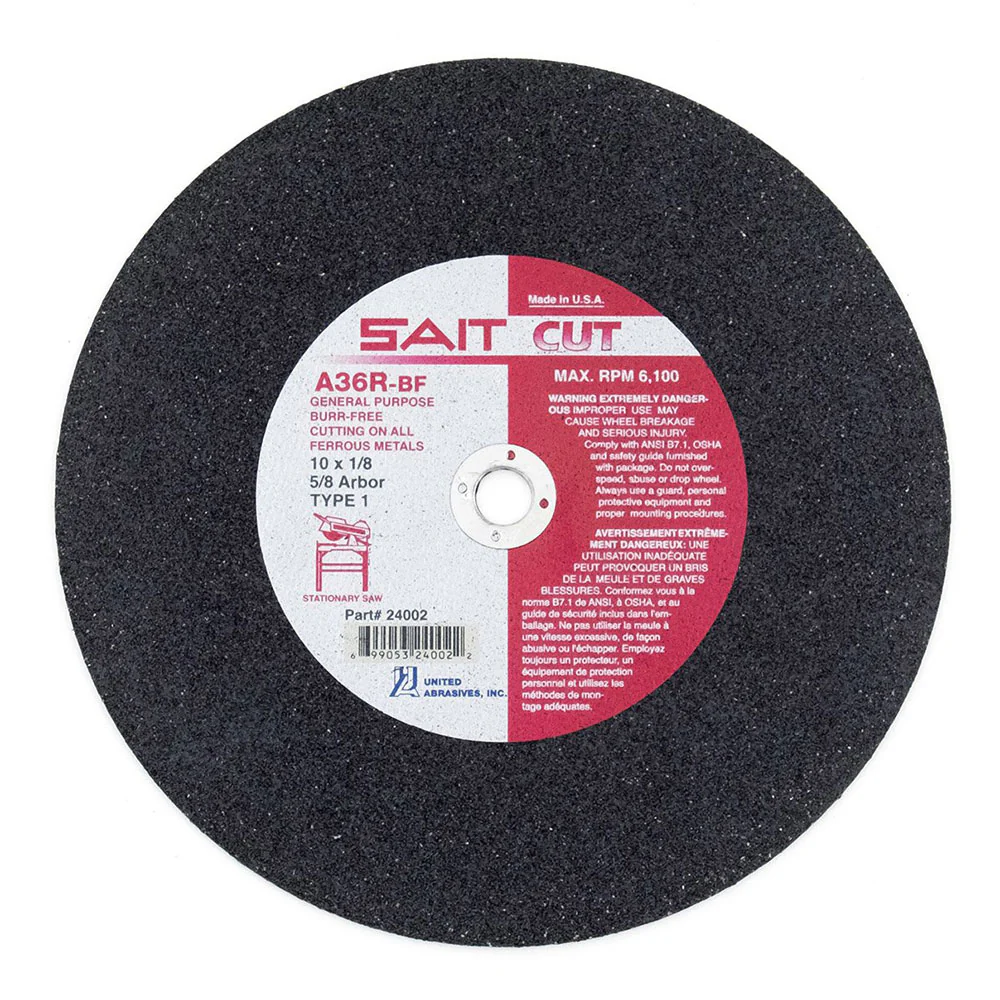 Sait 24092 A36R Burr-Free Stationary Saw Cutting Wheel - Moutools
