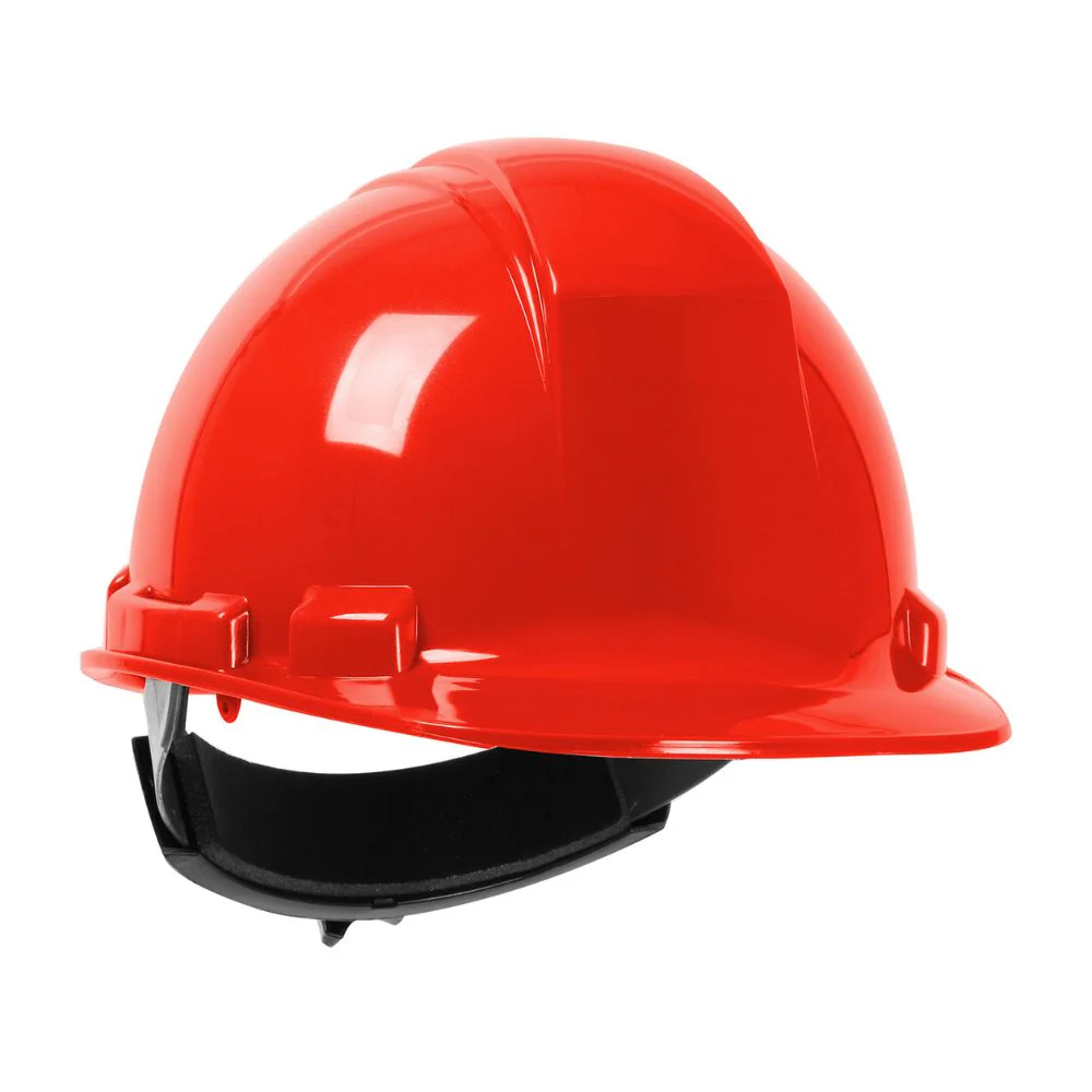 PIP 280-HP241R-15 Whistler Cap Style Hard Hat, HDPE Shell, 4-Point Textile Suspension, Ratchet Adjustment - Red - Moutools