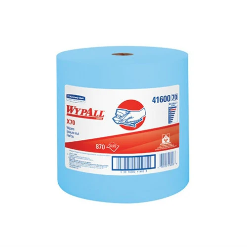 Kimberly Clark 41611 Blue WYPALL X70 Shop Towels 870 Sheet Roll - Moutools
