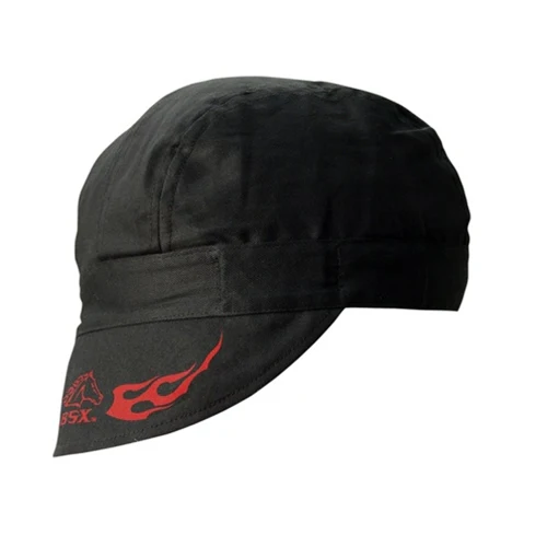 Black Stallion BC5W-BK Black BSX Welding with Red Flames and Logo - Moutools