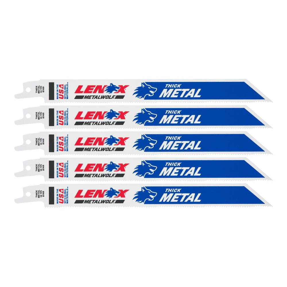 Lenox 21519814R METALWOLF 8 in. 14 TPI WAVE EDGE Reciprocating Saw Blade (5 PK) - Moutools