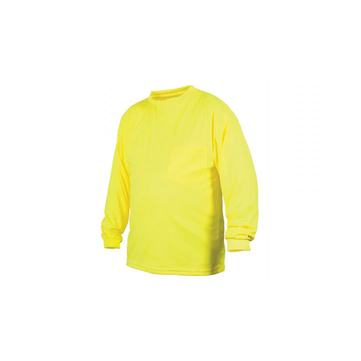 Pyramex RLTS3110NSX5 Hi-Vis Lime Long Sleeve T-Shirt No Tape- 5X Large - Moutools