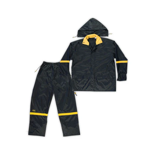 Custom Leather Craft R1032X Black 3 Piece Nylon Rain Suit, 2X-Large - Moutools