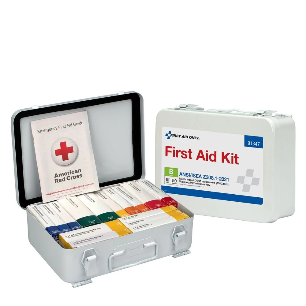 First Aid Only 91348 16 Unit First Aid Kit, 2021 ANSI A,  Metal Case - Moutools