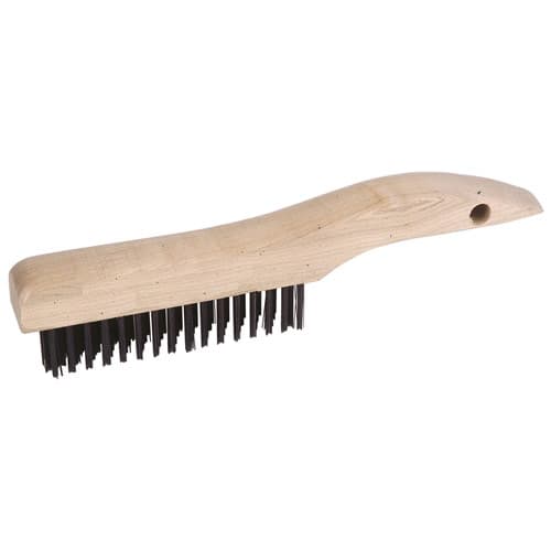 Weiler 44061 Hand Wire Scratch Brush. .012 Steel Fill, Shoe Handle, 2 x 17 Rows - Moutools