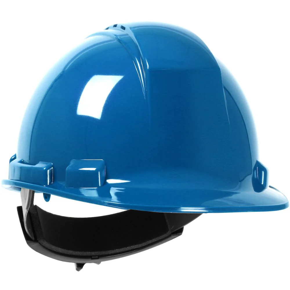 PIP 280-HP241RV-07 Whistler Vented, Cap Style Hard Hat with HDPE Shell, 4-Point Textile Suspension and Wheel Ratchet Adjustment - Sky Blue - Moutools