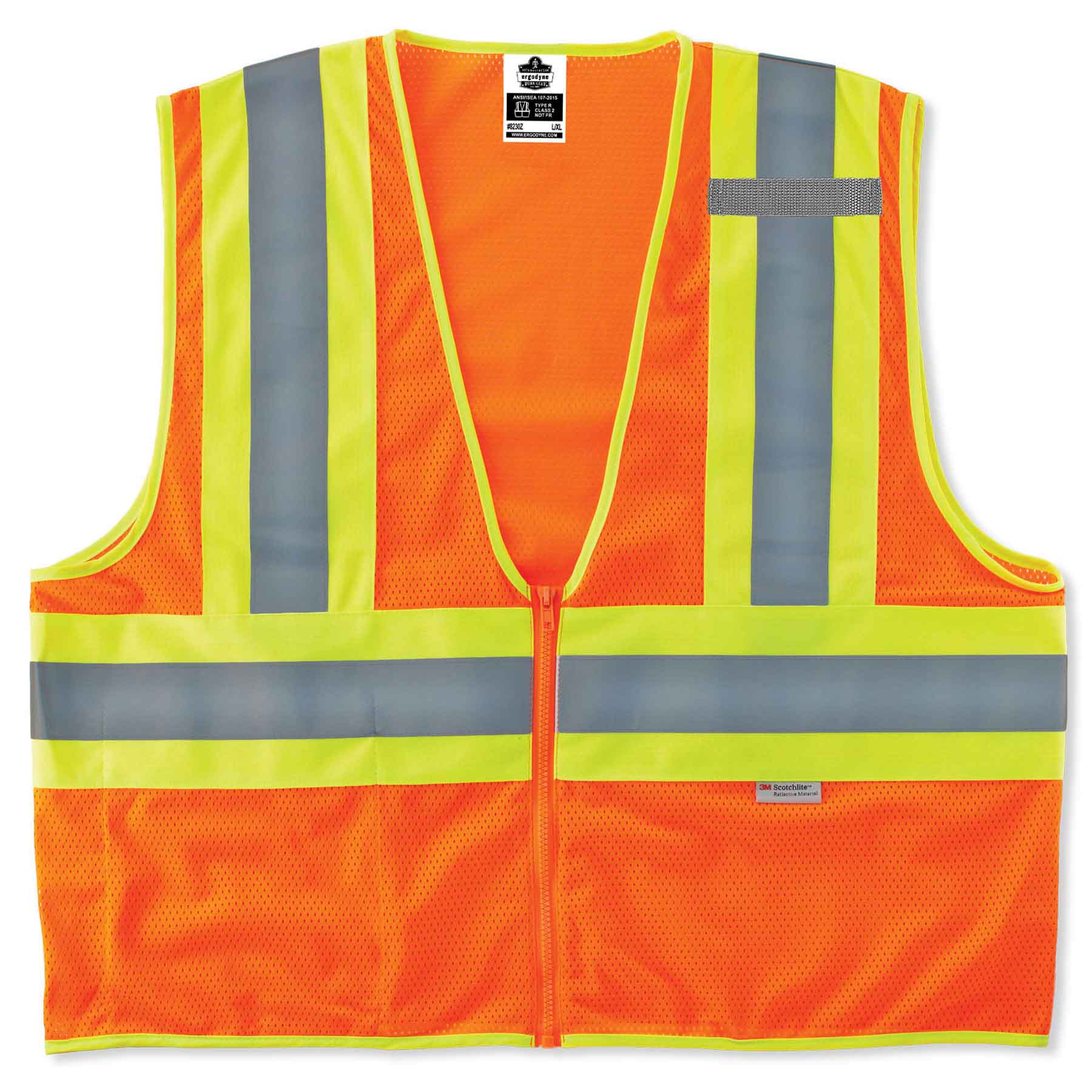 Ergodyne 21315 GloWear 8230Z Type R Class 2 Two-Tone Vest, Large/XL, HV Orange - Moutools