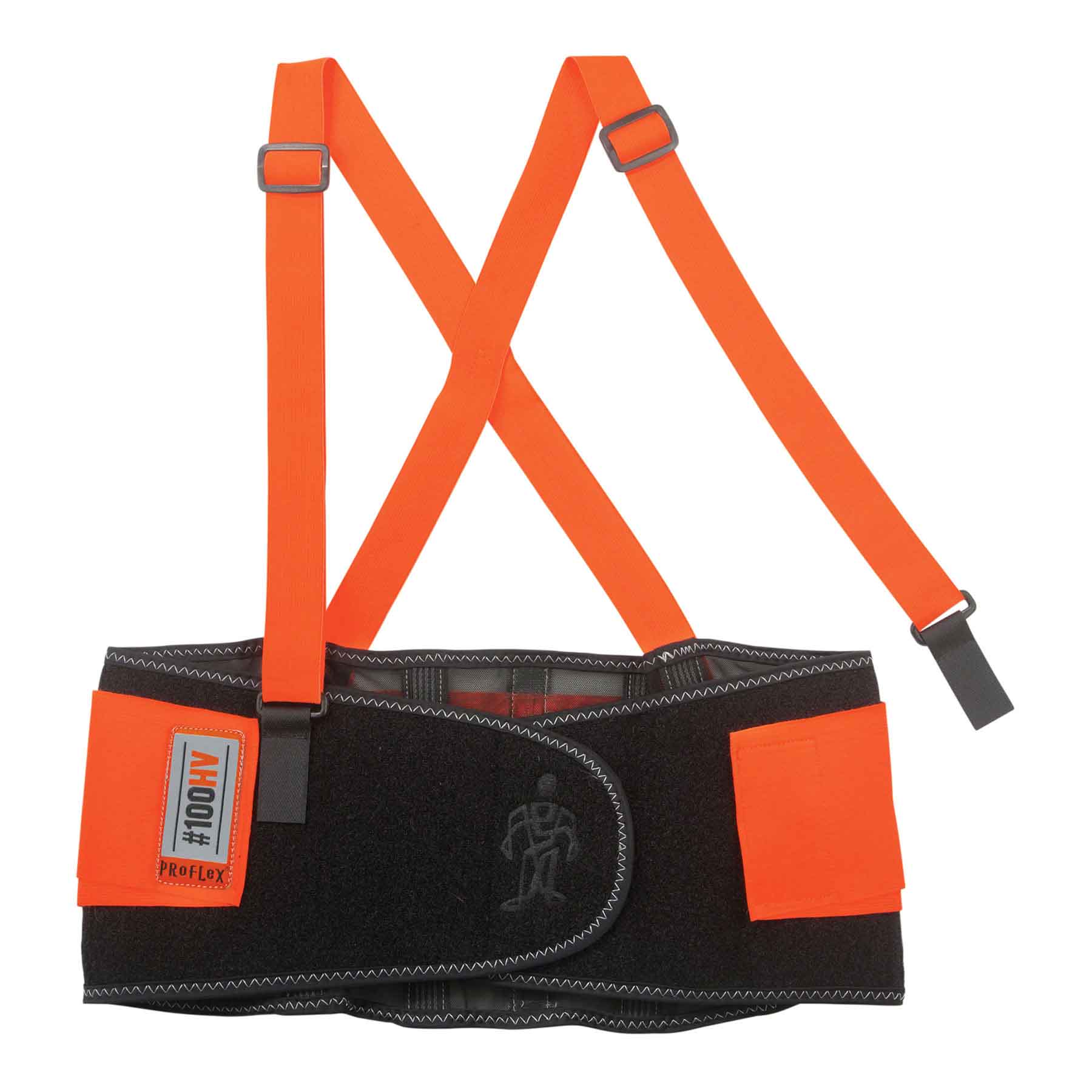 Ergodyne 11882 ProFlex 100HV Economy Spandex Hi-Vis Back Support, Small, HV Orange - Moutools