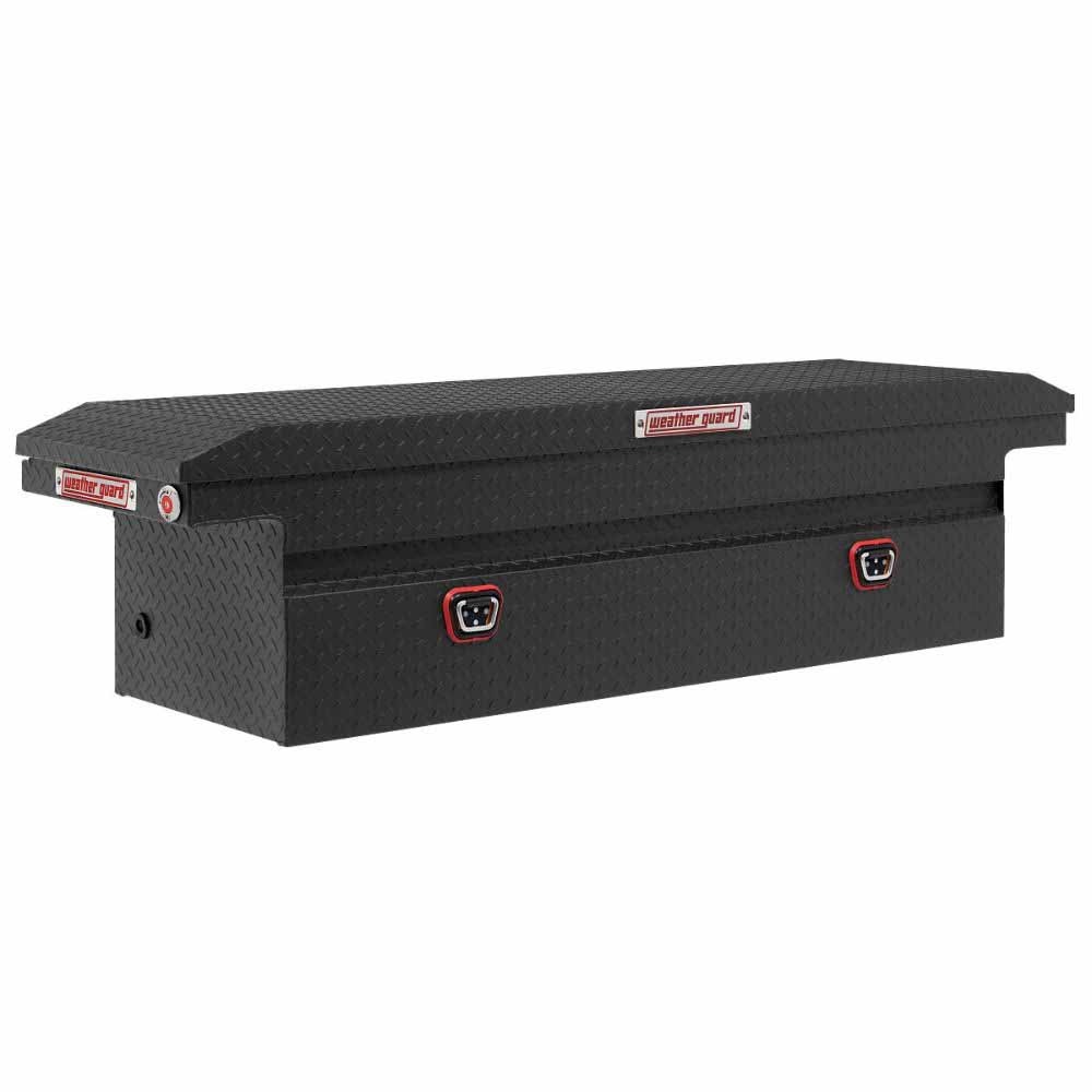 Weatherguard 121-52-04 Saddle Box, Aluminum, Full Low Profile, Textured Matte Black, 11.0 cu ft - Moutools