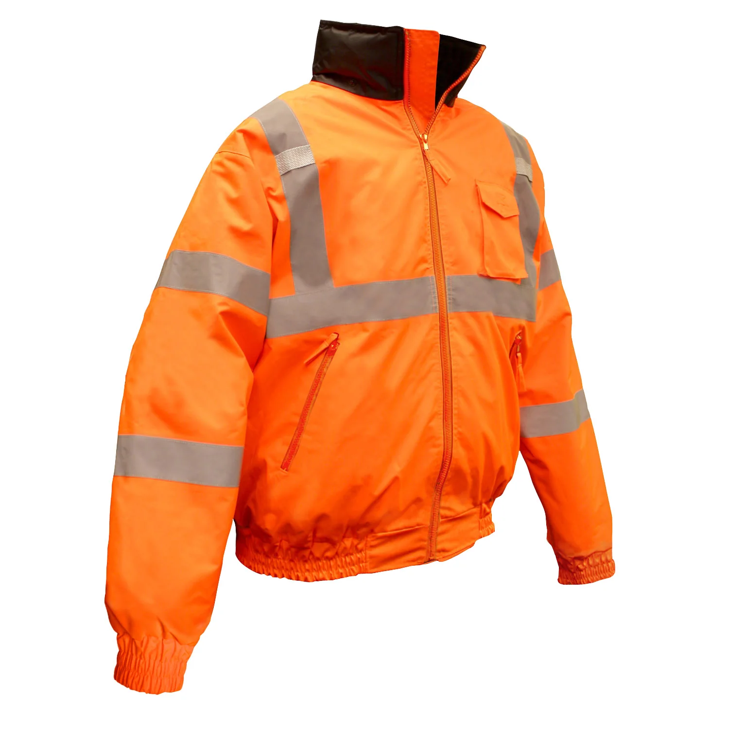 Radians SJ11Q-3ZOS-4X 4X Class 3 Quilted Bomber Jacket - Orange - Moutools