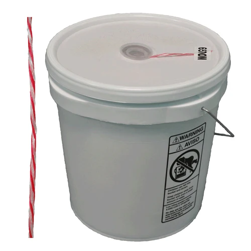 Rope Products 027443 red/white 2200 foot 500lbs pull twine in bucket - Moutools