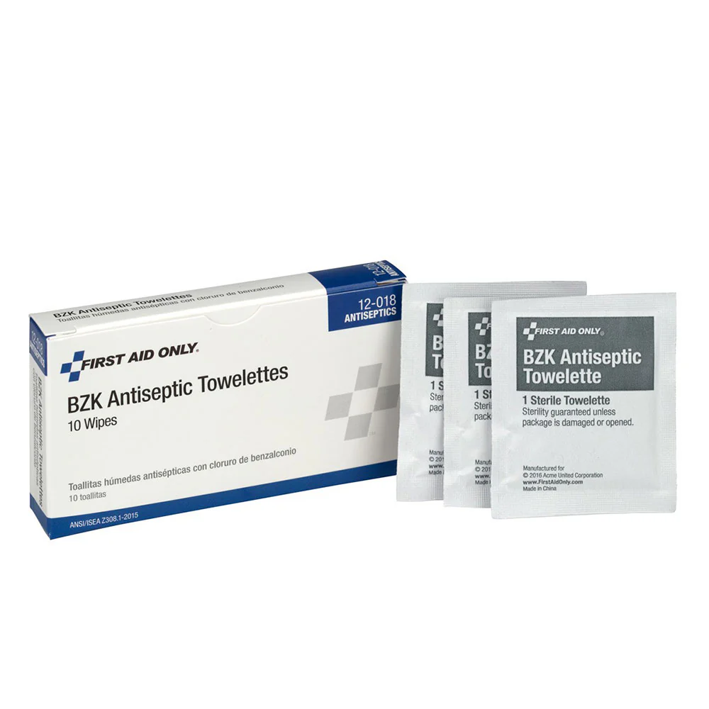 Zoll 8911-000230-01 BZK Antiseptic Sanitizing Hand Wipes (Towlettes), 10 per Box - Moutools