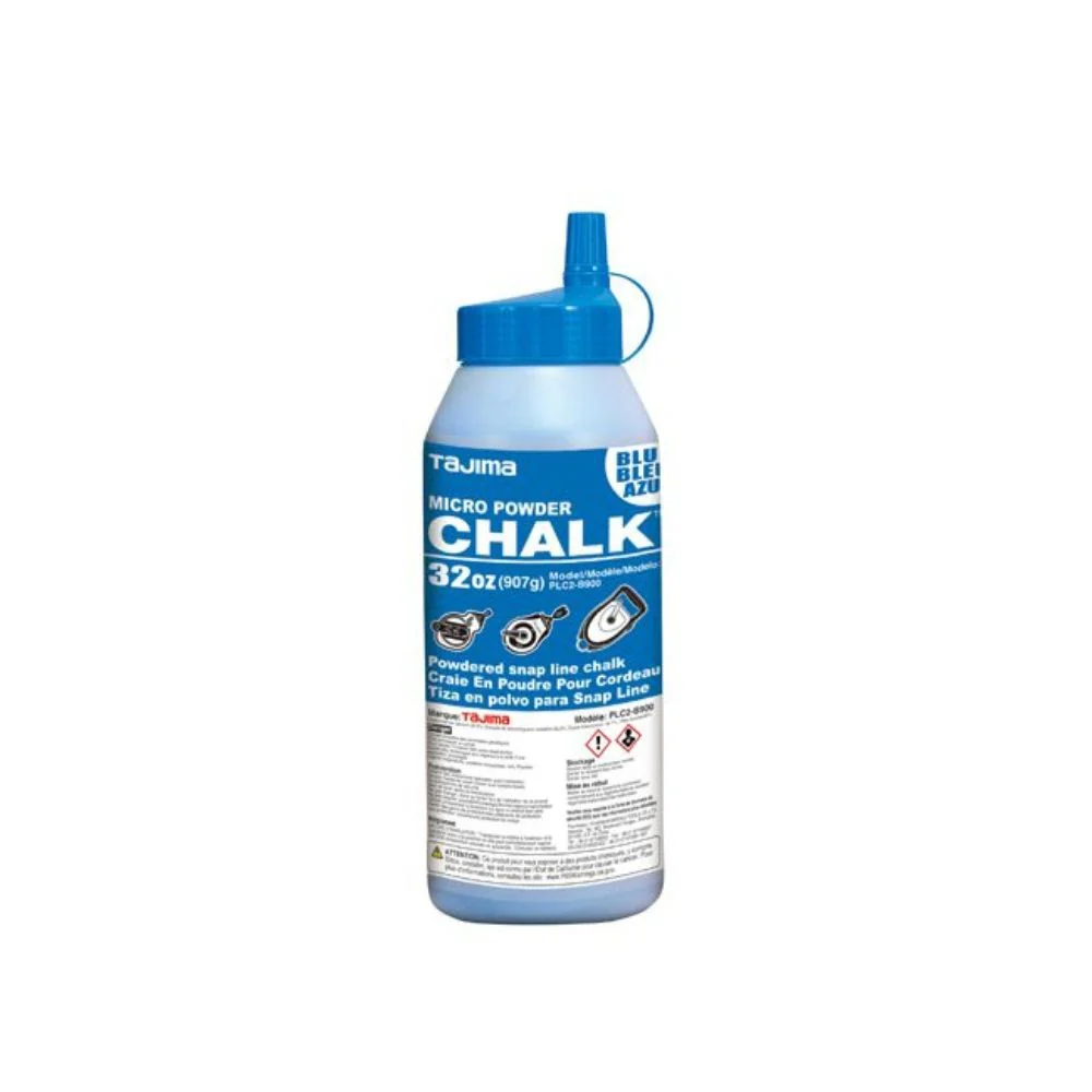 Tajima PLC2-B900 Chalk-Rite Ultra Fine Chalk with Easy Fill Nozzle, 907g/32 oz., Blue - Moutools