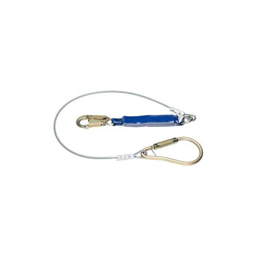 Werner C361400 6' DeCoil Cable Single Leg Lanyard, Snap Hook, 2