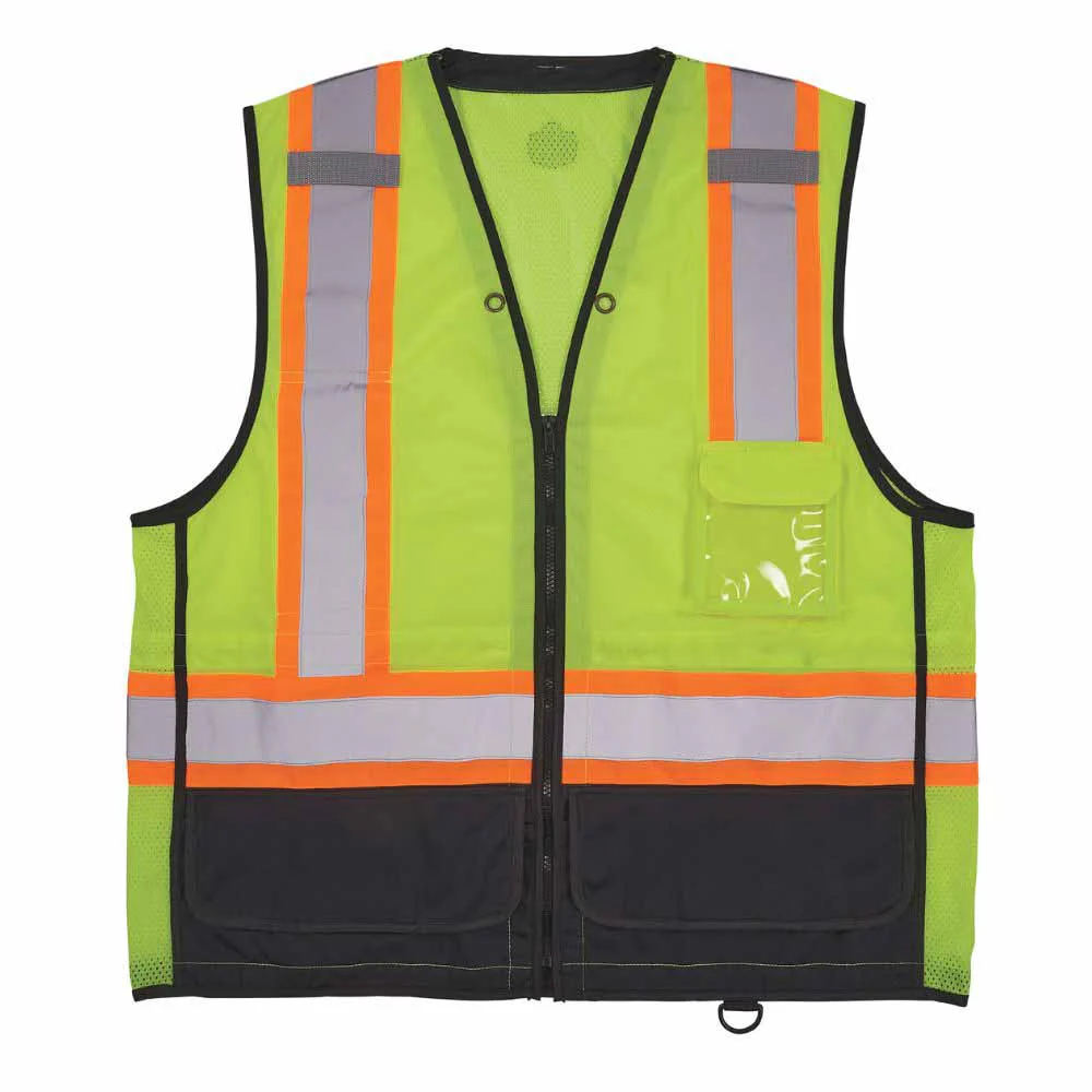 Ergodyne 23033 8251HDZBK S/M Lime Hi Vis Safety Vest - Moutools