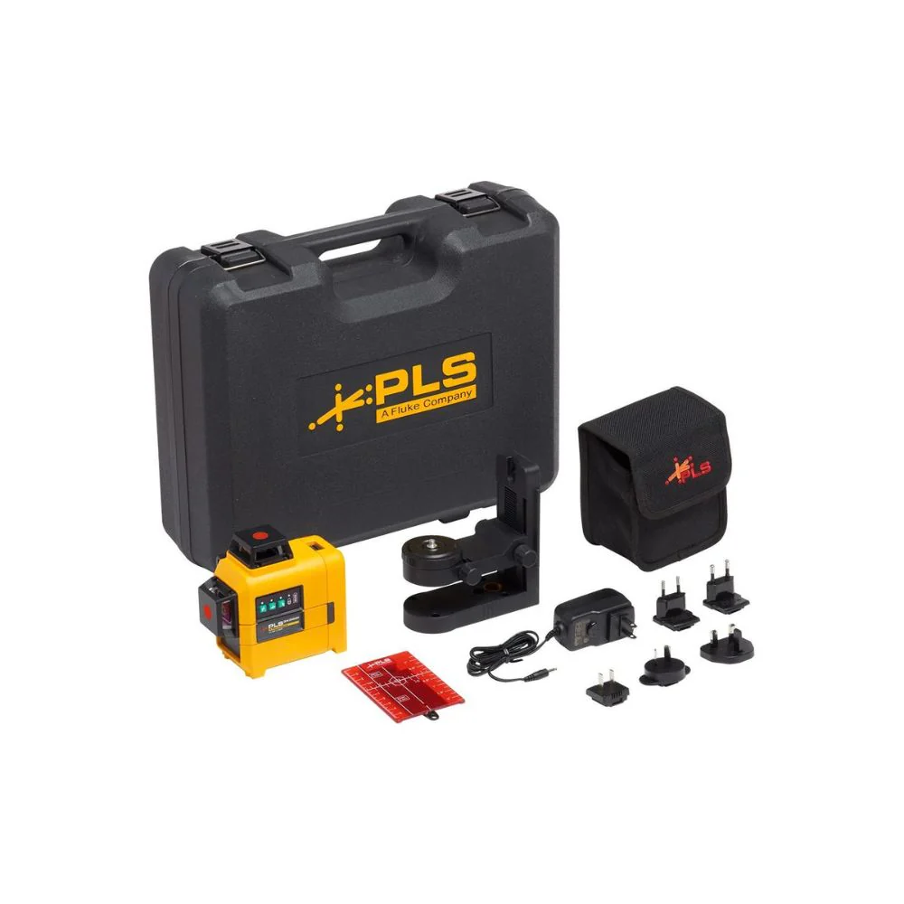 PLS 3X360R KIT  3X360 Red line laser level, RBP5, Case and bracket - Moutools