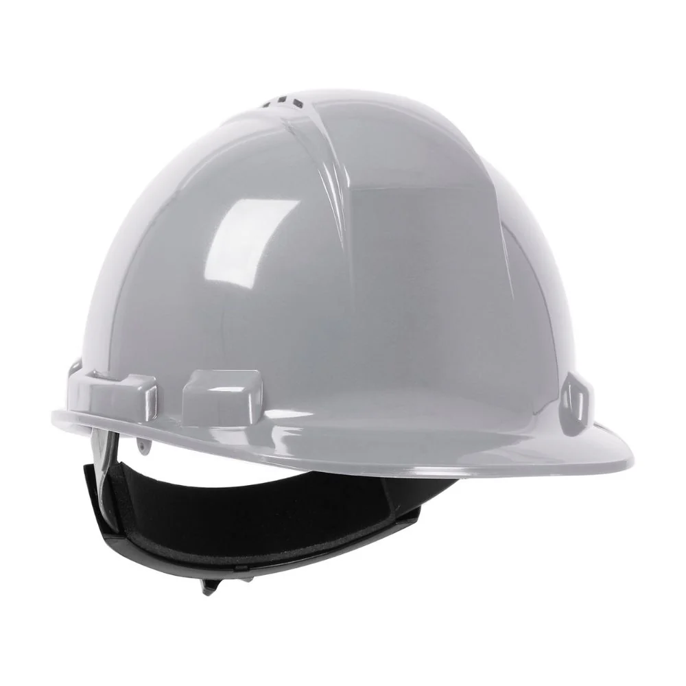 PIP 280-HP241RV-09 Whistler Vented, Cap Style Hard Hat with HDPE Shell, 4-Point Textile Suspension and Wheel Ratchet Adjustment - Gray - Moutools