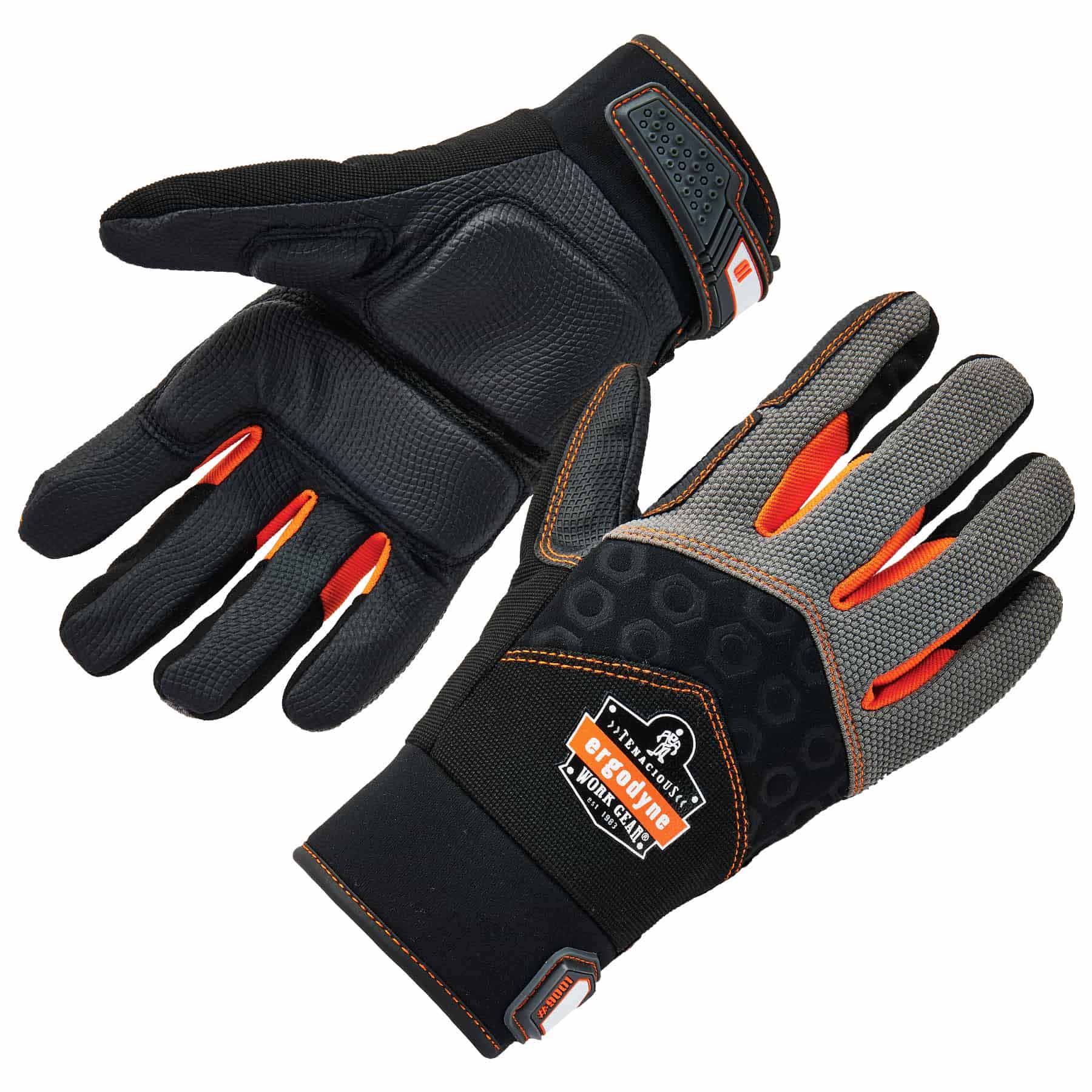 Ergodyne 17772 9001 S Black Full-Finger Impact Gloves - Moutools