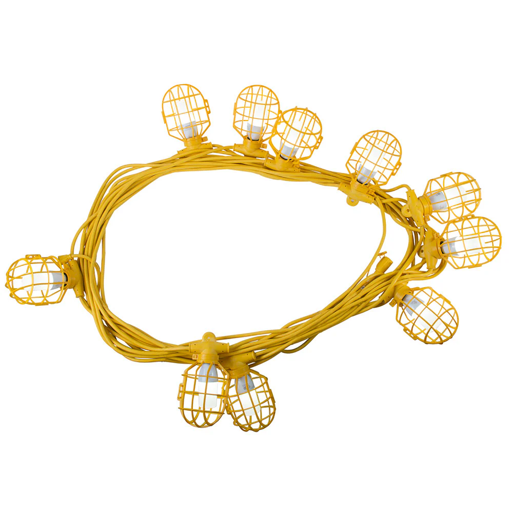 Bergen GL100142STK Temporary Light String, 14/2, 100', 15A Male & Female W/ LED - Moutools
