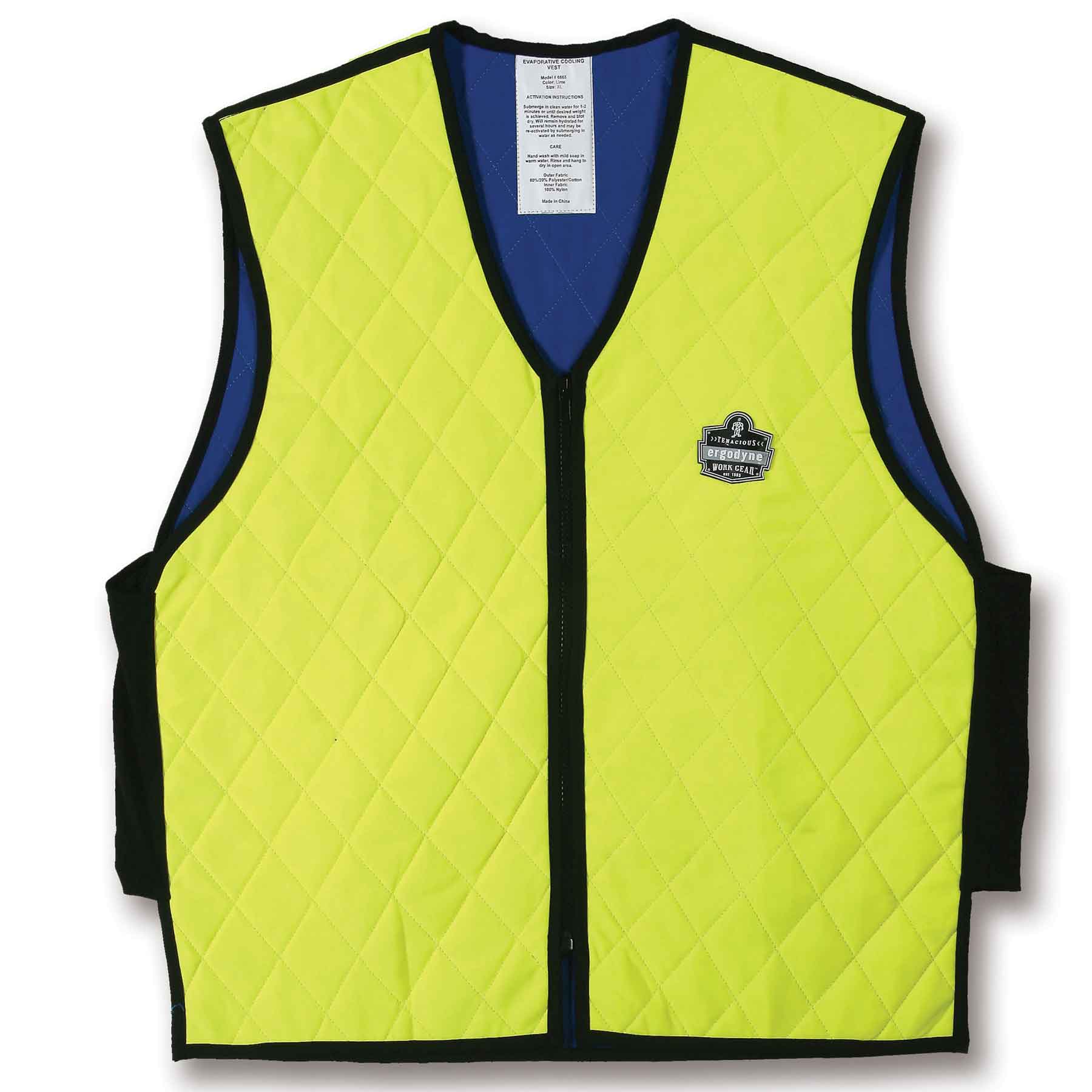 Ergodyne 12537 Chill-Its 6665 Evaporative Cooling Vest, 3XL, HV Lime - Moutools
