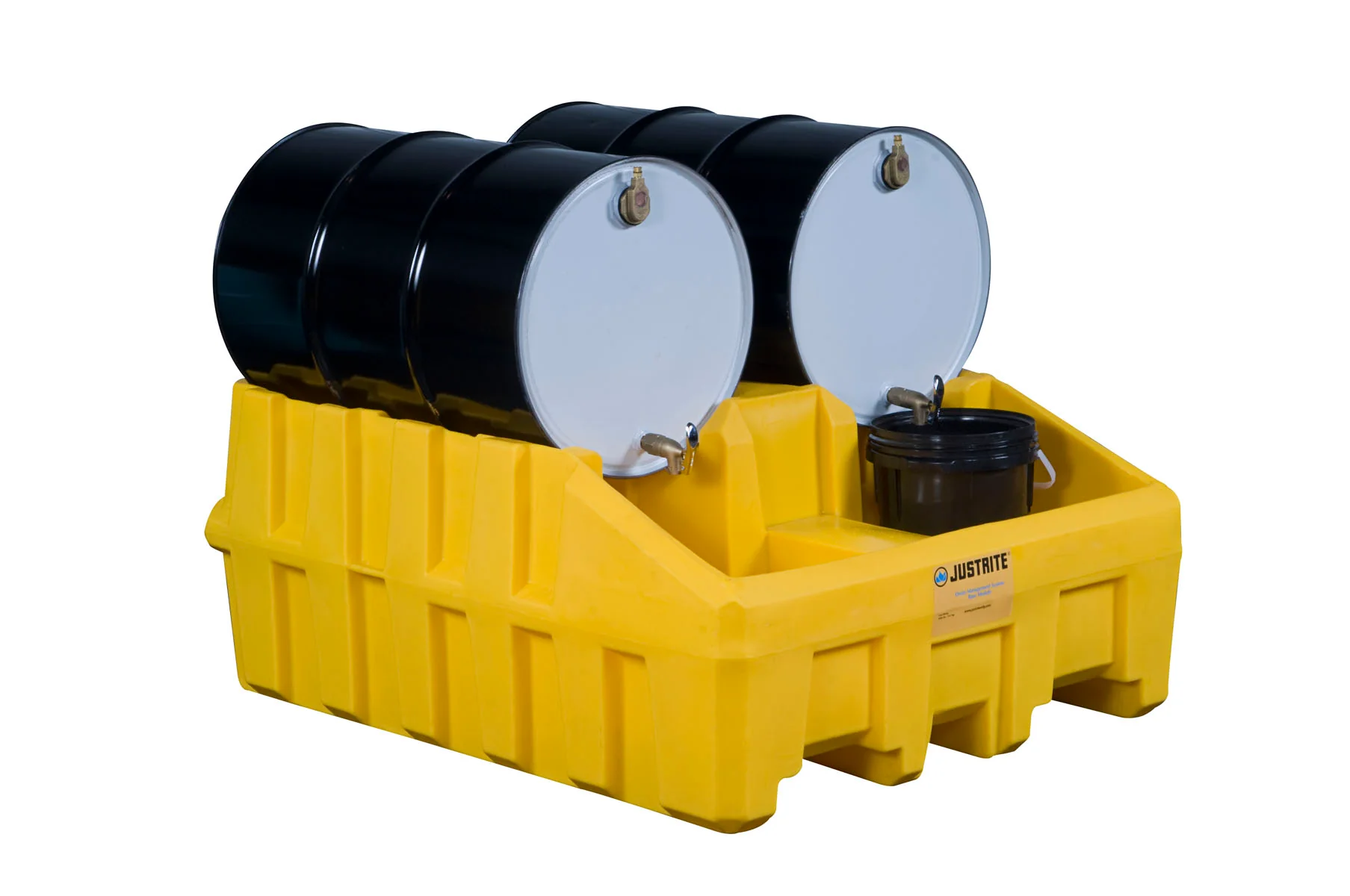 Justrite 28666 EcoPolyBlend Drum Management Base Module - Yellow - Moutools