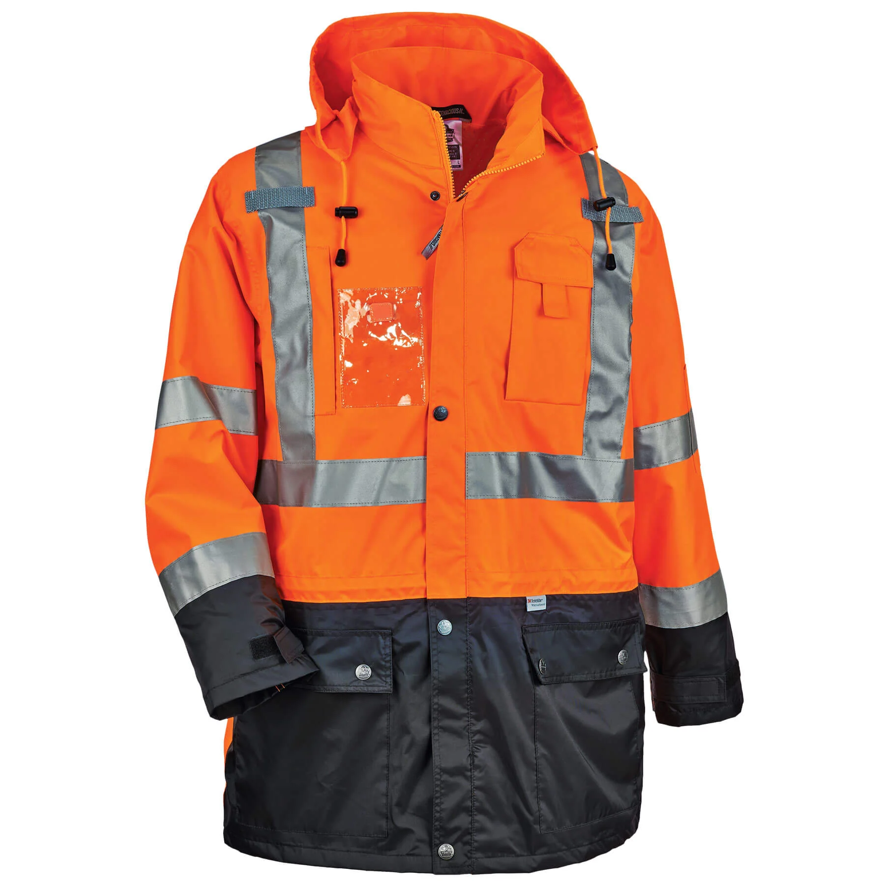 Ergodyne 25464 GloWear 8386 Type R Class 3 Outer Shell Jacket, Large, HV Orange - Moutools