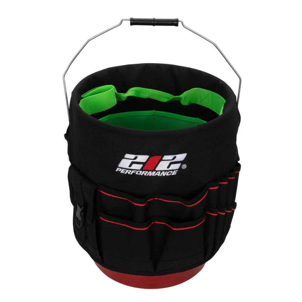 212 Performance BKO29-05 29-Pocket 5-Gallon Bucket Tool Organizer Black;Green;Red - Moutools