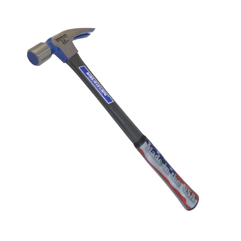 Vaughan FS505M 24 oz. Straight Claw Hammer - Fiberglass Handle Milled Face - Moutools