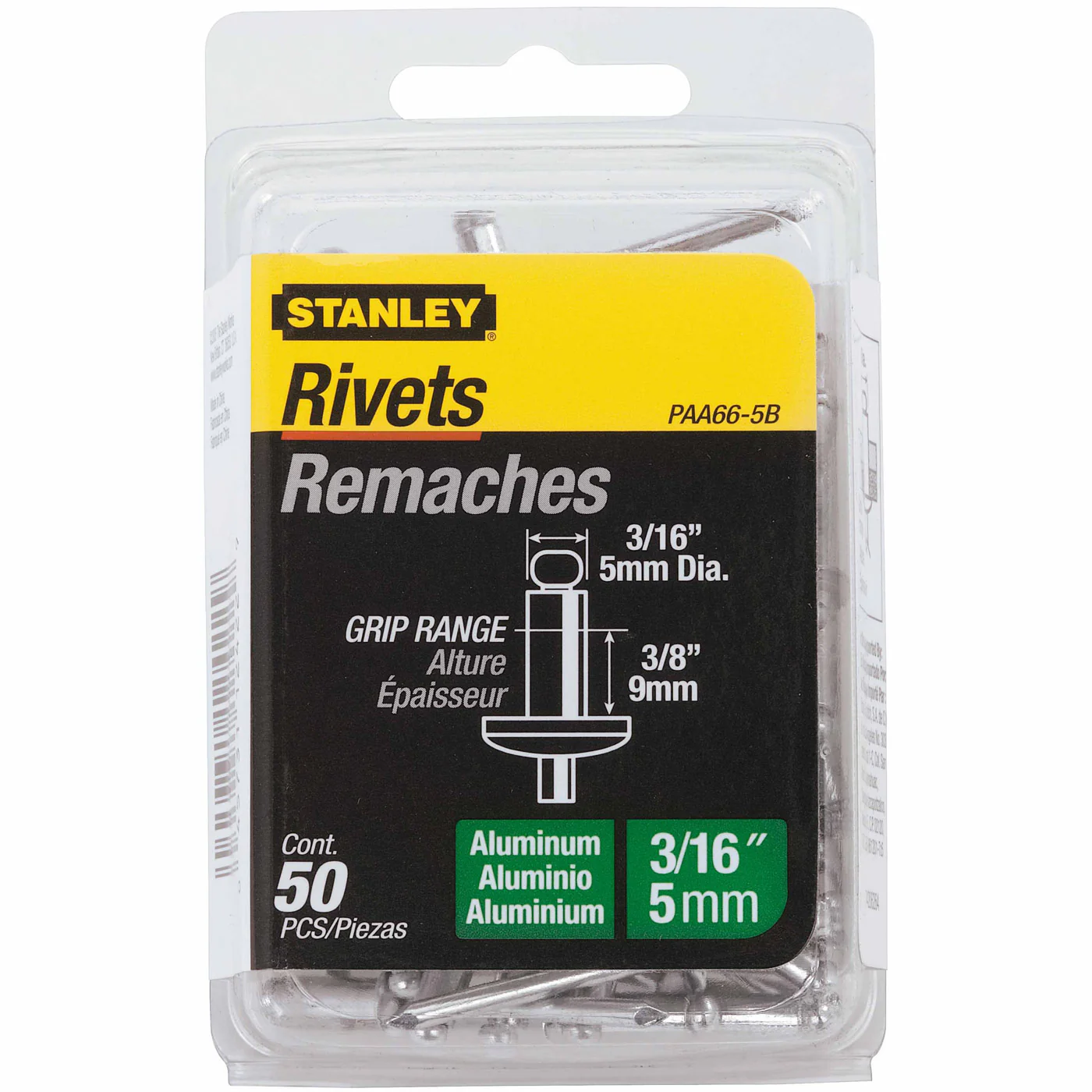 Stanley PAA66-5B Aluminum Rivets 3/16