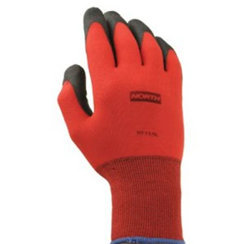 North Safety NF11/8M M NorthFlex Red Foamed PVC Palm Coated Gloves - Moutools