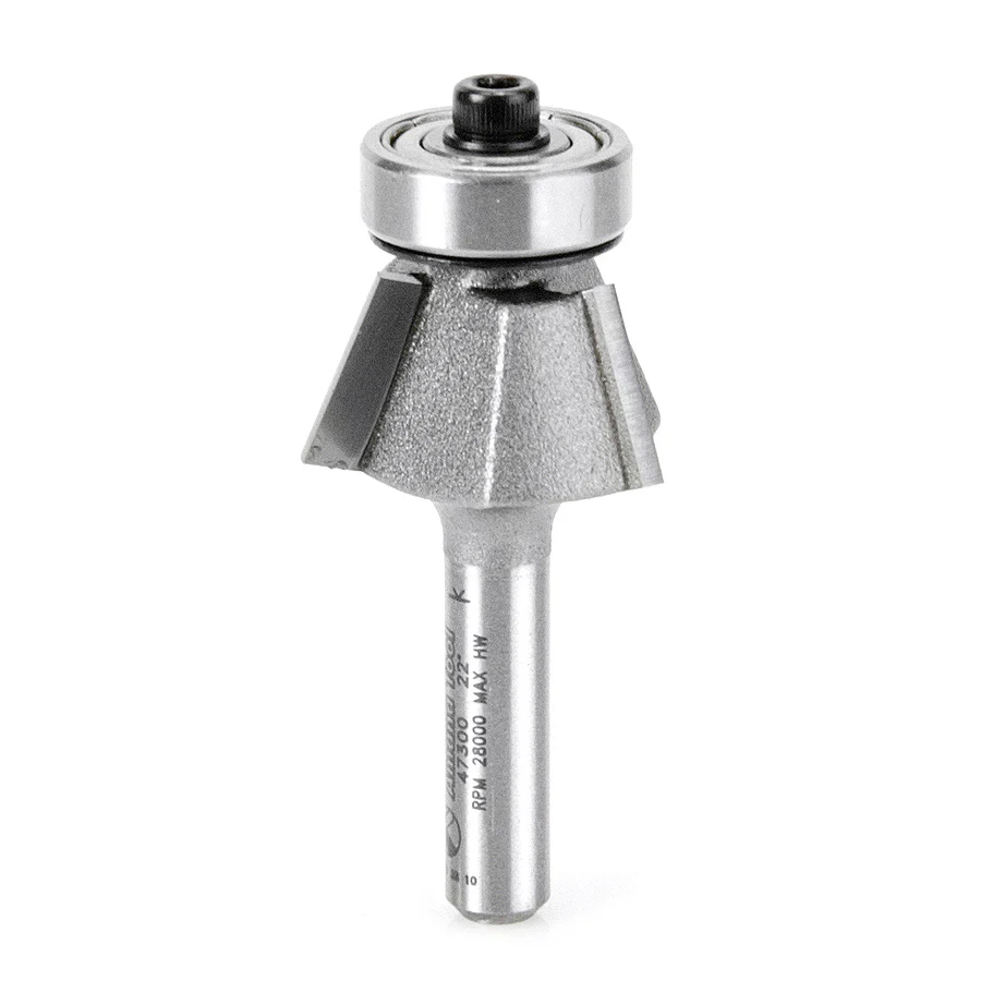 Amana 47300 Bevel Trim 23° 3 Flute Router Bit - Moutools