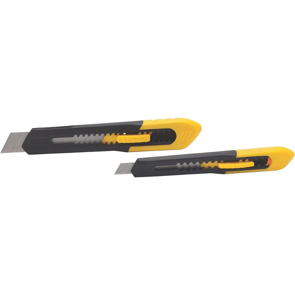 Stanley 10-202 Quick Point Snap Off Blade Utility Snap-Off Knives, 9mm and 18mm (Twin Pack) - Moutools